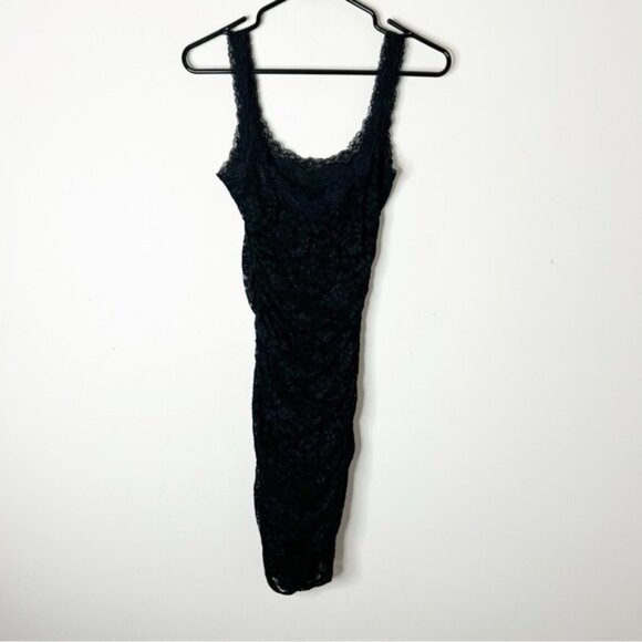 Victoria's Secret Moda Lace Ruched Mini Bodycon Dress Black Cocktail Y2K XS - Picture 10 of 16